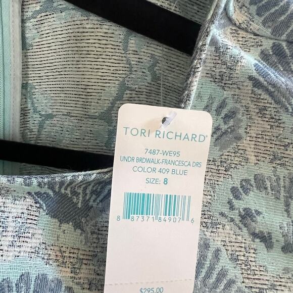 NWT Tori Richard Under Boardwalk Franchesca dress seashells blue sz 8 $295 tag - Picture 2 of 7